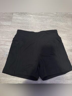 High-Waist Black Athletic Shorts for Women